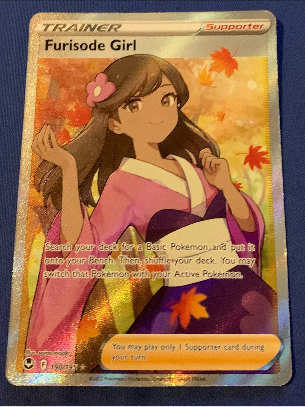Pokemon Furisode Girl Trainer Card - Pink, Purple, White